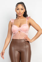Load image into Gallery viewer, Sweetheart Cut-out Cami Ruffled Bodysuit