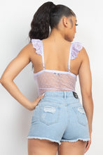 Load image into Gallery viewer, Sweetheart Cut-out Cami Ruffled Bodysuit