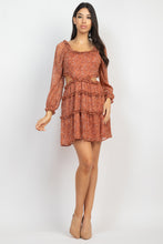 Load image into Gallery viewer, Ruffled Cutout Ditsy Floral Dress