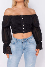 Load image into Gallery viewer, Off The Shoulder Ruched Detail Top