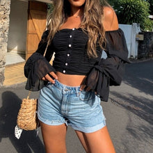 Load image into Gallery viewer, Off The Shoulder Ruched Detail Top