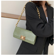 Load image into Gallery viewer, Crocodile Mini Chain Women's Leather Crossbody Handbag