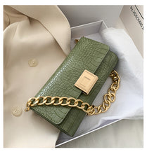 Load image into Gallery viewer, Crocodile Mini Chain Women's Leather Crossbody Handbag