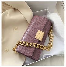 Load image into Gallery viewer, Crocodile Mini Chain Women's Leather Crossbody Handbag