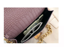 Load image into Gallery viewer, Crocodile Mini Chain Women's Leather Crossbody Handbag