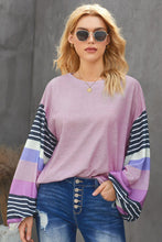 Load image into Gallery viewer, Striped Colorblock Loose Long Sleeve Top