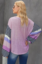 Load image into Gallery viewer, Striped Colorblock Loose Long Sleeve Top