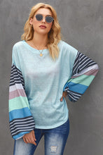 Load image into Gallery viewer, Striped Colorblock Loose Long Sleeve Top