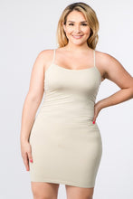 Load image into Gallery viewer, Plus Size Solid Seamless Long Cami Top Yelete Slip Dress
