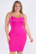 Load image into Gallery viewer, Plus Size Solid Seamless Long Cami Top Yelete Slip Dress

