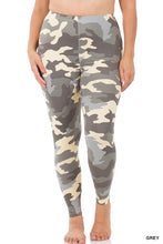 Load image into Gallery viewer, Plus Size Microfiber Camouflage Leggings
