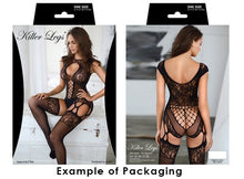 Load image into Gallery viewer, Women&#39;s  Plus Size Total Seduction Strappy Fishnet Bodystocking
