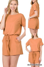 Load image into Gallery viewer, BRUSHED DTY ROMPER WITH POCKETS
