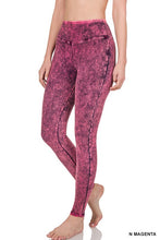 Load image into Gallery viewer, MINERAL WASHED WIDE WAISTBAND YOGA LEGGINGS
