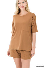 Load image into Gallery viewer, DROP SHOULDER TOP &amp; DRAWSTRING WAIST SHORTS SET
