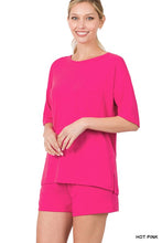 Load image into Gallery viewer, DROP SHOULDER TOP &amp; DRAWSTRING WAIST SHORTS SET
