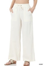 Load image into Gallery viewer, LINEN DRAWSTRING-WAIST PANTS WITH POCKETS
