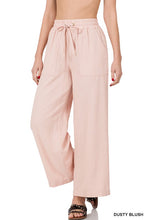 Load image into Gallery viewer, LINEN DRAWSTRING-WAIST PANTS WITH POCKETS
