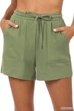 Load image into Gallery viewer, COTTON DRAWSTRING WAIST SHORTS
