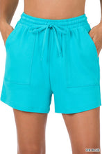 Load image into Gallery viewer, COTTON DRAWSTRING WAIST SHORTS WITH POCKETS
