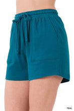 Load image into Gallery viewer, COTTON DRAWSTRING WAIST SHORTS WITH POCKETS
