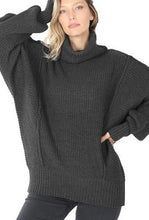 Load image into Gallery viewer, Women&#39;s Low Gauge Turtleneck Oversized Sweater

