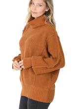Load image into Gallery viewer, Women&#39;s Low Gauge Turtleneck Oversized Sweater
