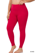 Load image into Gallery viewer, WOMEN&#39;S PLUS SIZE COTTON WIDE WAISTBAND POCKET LEGGINGS
