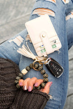 Load image into Gallery viewer, Leopard Beaded Key Ring Wallet Bracelet
