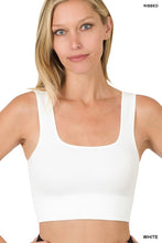 Load image into Gallery viewer, RIBBED SQUARE NECK CROPPED TANK TOP
