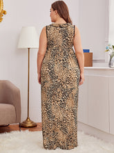 Load image into Gallery viewer, Leopard Longline Plus Size Dress With Thong

