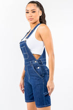 Load image into Gallery viewer, PLUS SIZE CARPENTER STYLE DENIM SHORT OVERALL
