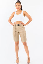 Load image into Gallery viewer, PLUS SIZE HIGH WAIST BOYFRIEND FIT CARGO SHORTS
