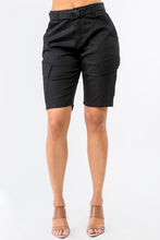 Load image into Gallery viewer, PLUS SIZE HIGH WAIST BOYFRIEND FIT CARGO SHORTS
