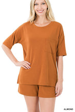 Load image into Gallery viewer, DROP SHOULDER TOP &amp; DRAWSTRING WAIST SHORTS SET
