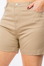 Load image into Gallery viewer, PLUS SIZE HIGH WAIST SKINNY TWILL SHORTS
