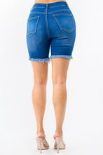 Load image into Gallery viewer, HIGH WAIST DISTRESSED DENIM SHORTS
