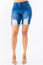 Load image into Gallery viewer, HIGH WAIST DISTRESSED DENIM SHORTS
