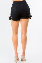 Load image into Gallery viewer, PLUS SIZE HIGH WAIST CUT OUT SHORTS WITH BUCKLES
