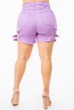 Load image into Gallery viewer, PLUS SIZE HIGH WAIST CUT OUT SHORTS WITH BUCKLES
