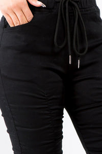 PLUS SIZE HIGH WAIST SHIRRED FRONT SHORTS