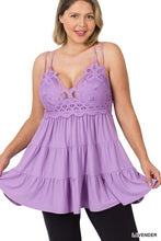 Load image into Gallery viewer, PLUS CROCHET LACE RUFFLE CAMI
