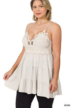 Load image into Gallery viewer, PLUS CROCHET LACE RUFFLE CAMI
