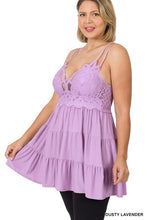 Load image into Gallery viewer, PLUS CROCHET LACE RUFFLE CAMI

