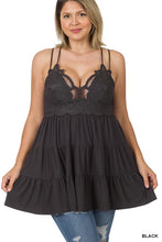 Load image into Gallery viewer, PLUS CROCHET LACE RUFFLE CAMI
