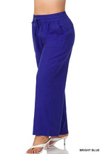 Load image into Gallery viewer, PLUS LINEN DRAWSTRING-WAIST PANTS WITH POCKETS
