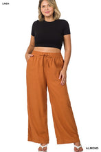 Load image into Gallery viewer, PLUS LINEN DRAWSTRING-WAIST PANTS WITH POCKETS
