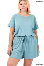 Load image into Gallery viewer, PLUS BRUSHED DTY ROMPER WITH POCKETS
