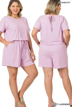 Load image into Gallery viewer, PLUS BRUSHED DTY ROMPER WITH POCKETS
