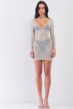 Load image into Gallery viewer, Rhinestone Studded Sheer Mesh Bodycon Dress
